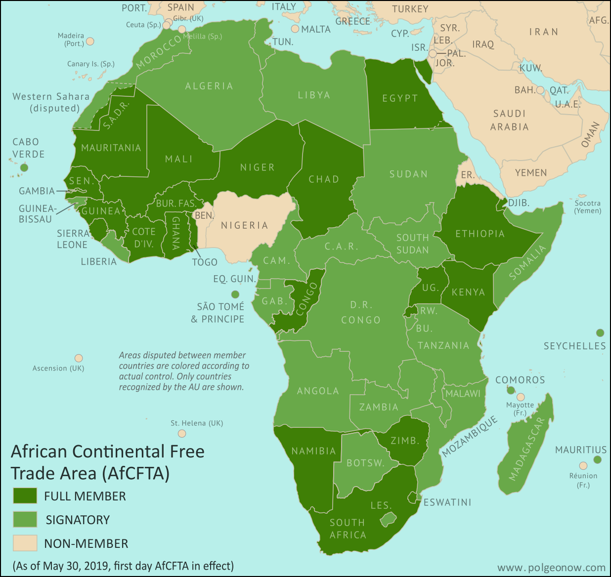 2019 05 30 ratifications signatories to afcfta map entry into force