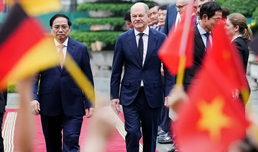 thu tuong pham minh chinh tiep don thu tuong duc olaf scholz tai ha noi thang 112022 anh dpa dw