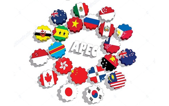stock photo apec asia pacific economic cooperation members flag on gears 192493058 txpj dqly