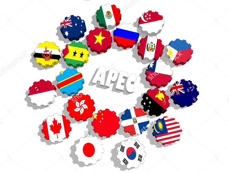 stock photo apec asia pacific economic cooperation members flag on gears 192493058 txpj